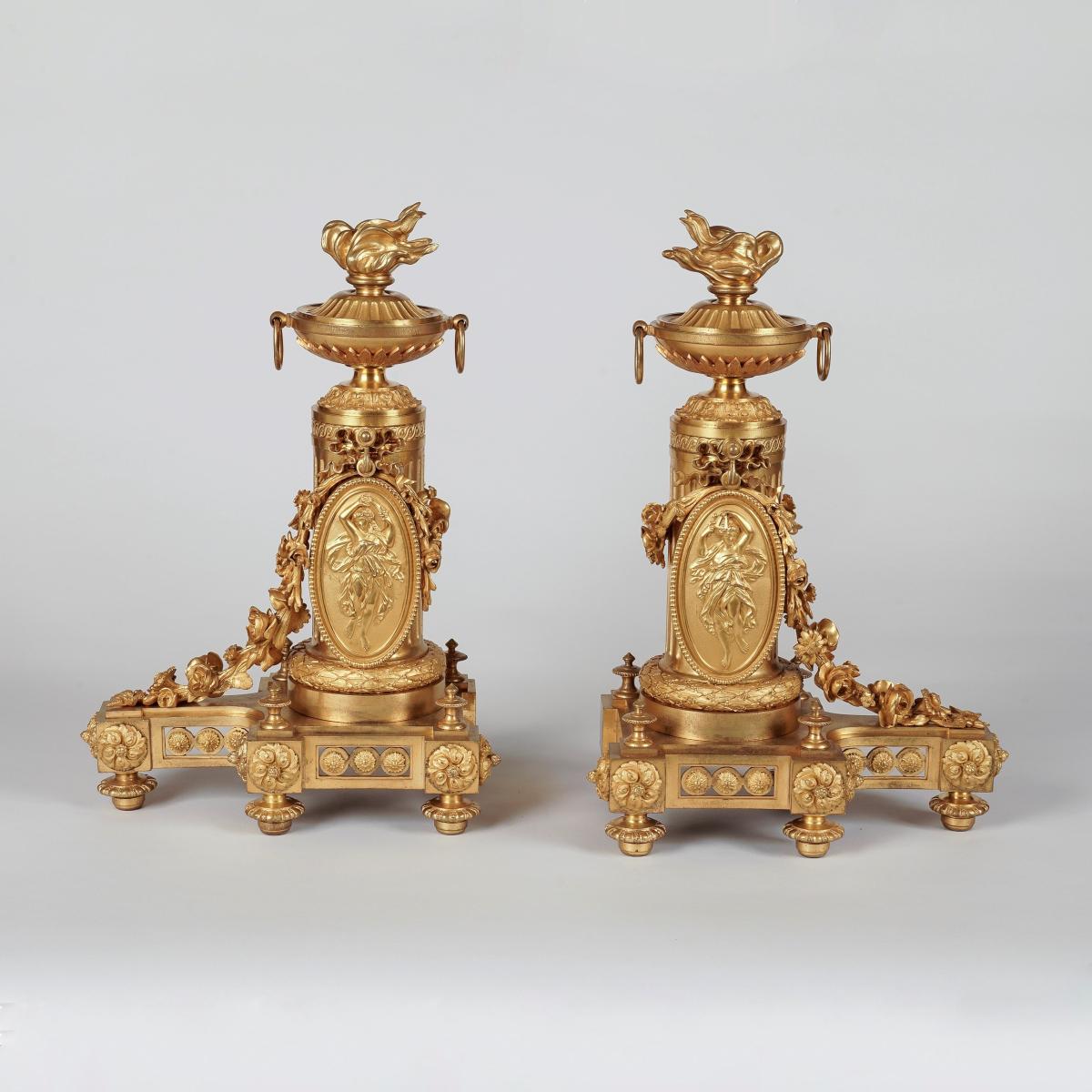A Pair of Louis XVI Style Chenets