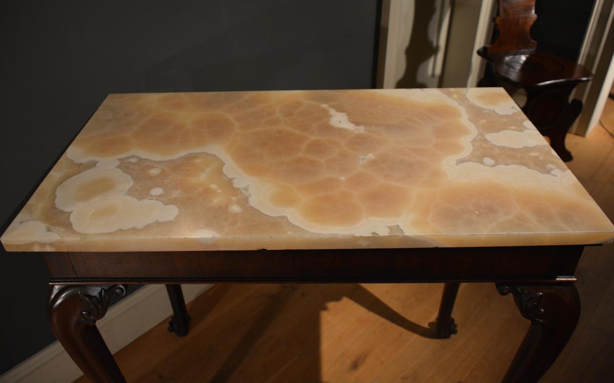 A George III mahogany alabaster top table Circa 1770