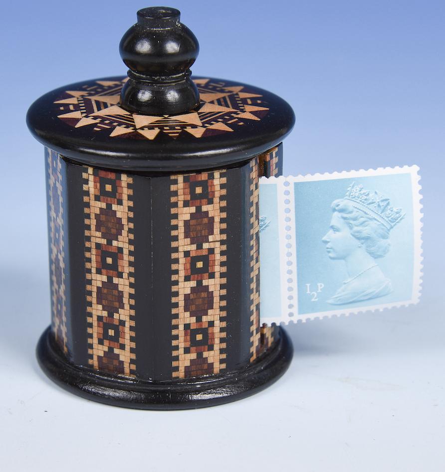 Tunbridge Ware stamp dispenser Barton