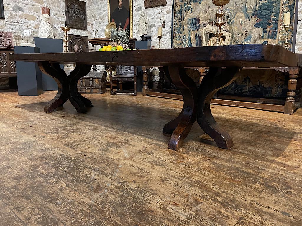 THE IMPORTANT POXWELL MANOR TRESTLE TABLE. EARLY 16TH CENTURY. CIRCA 1500.