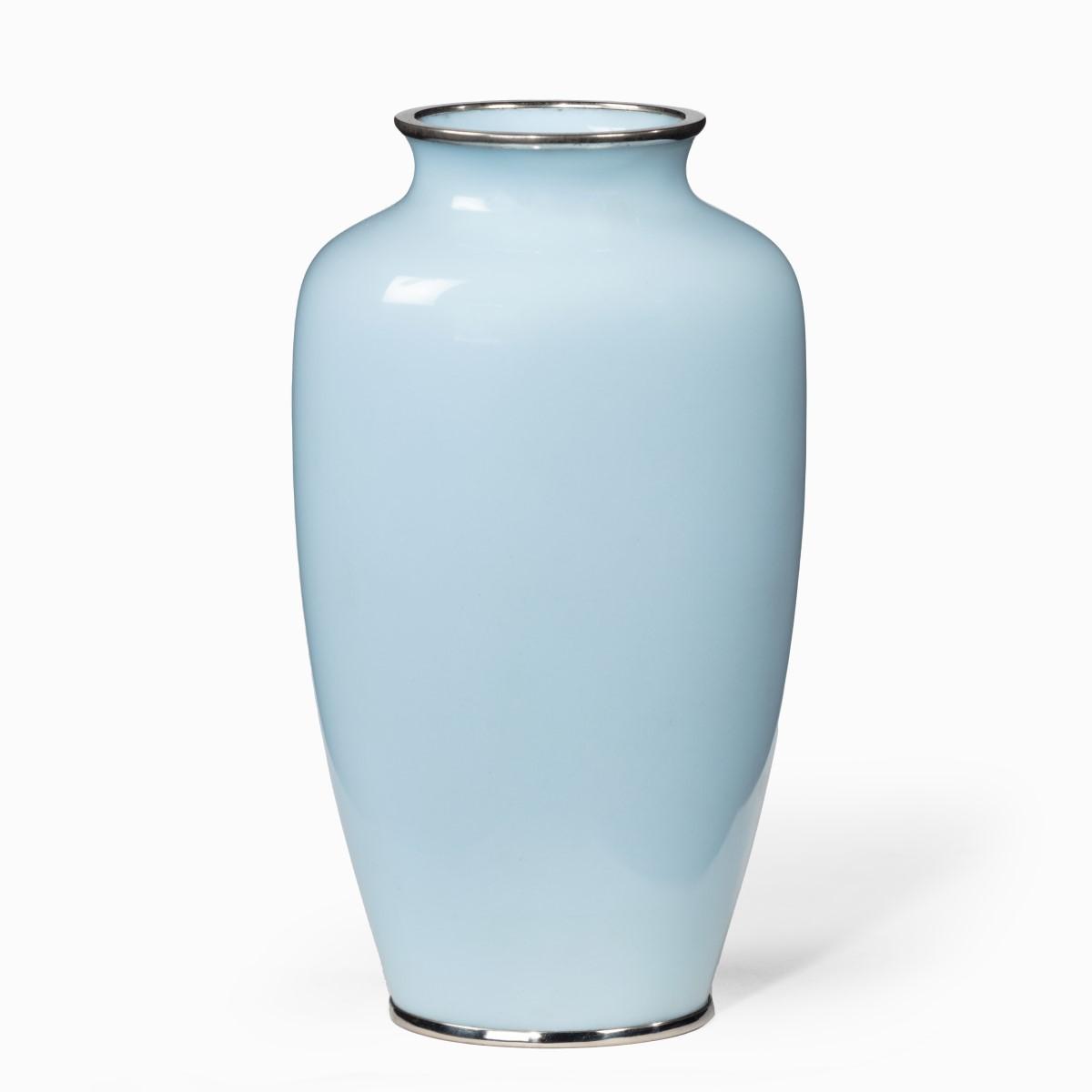 light blue cloisonne enamel vase