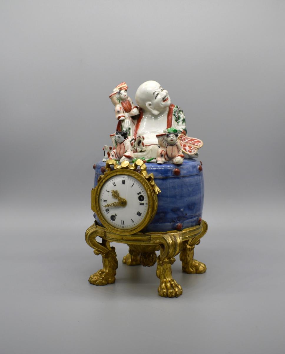 Arita Model of Hotei Mounted as a Clock 