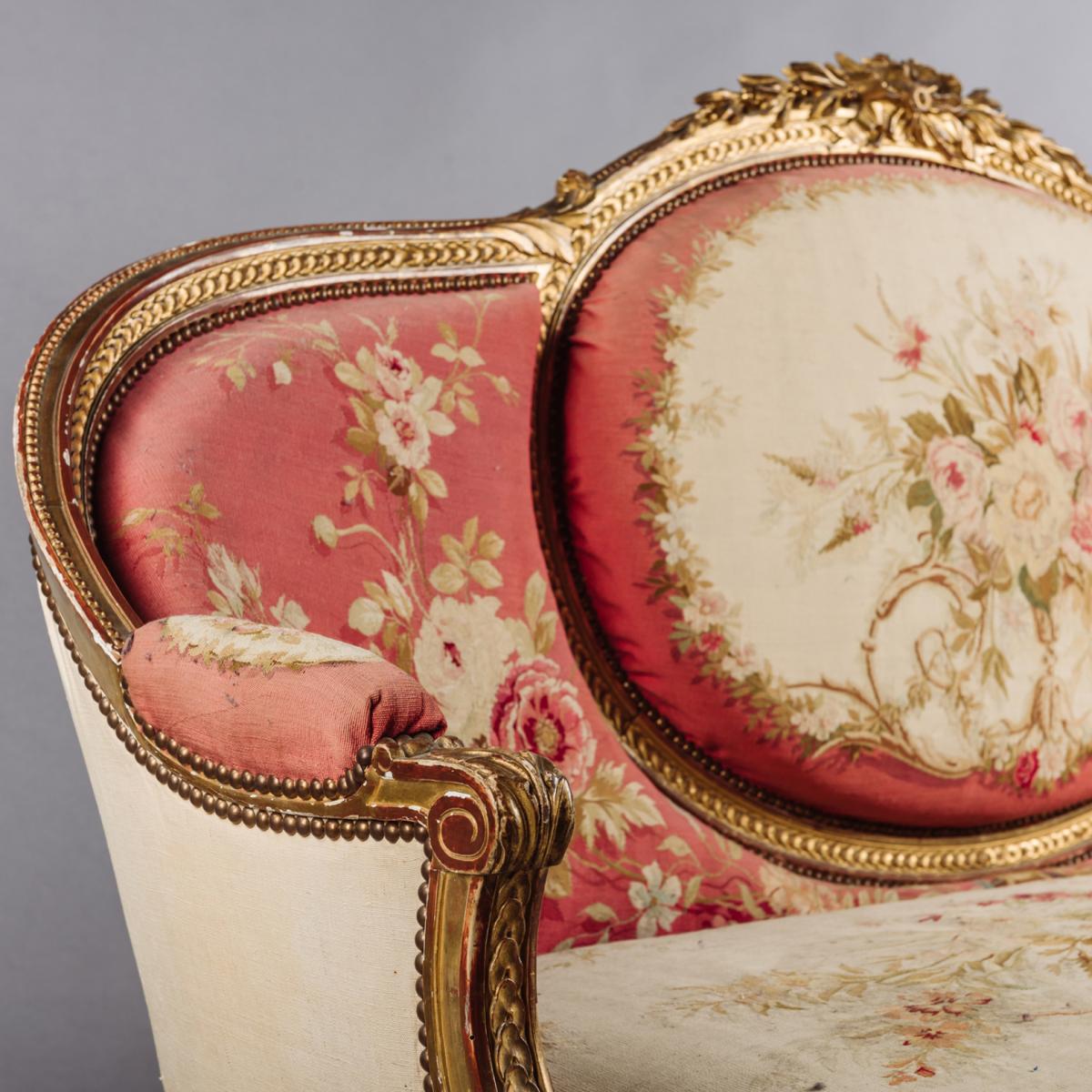 Napoleon III Period Louis XVI Style Carved Canape