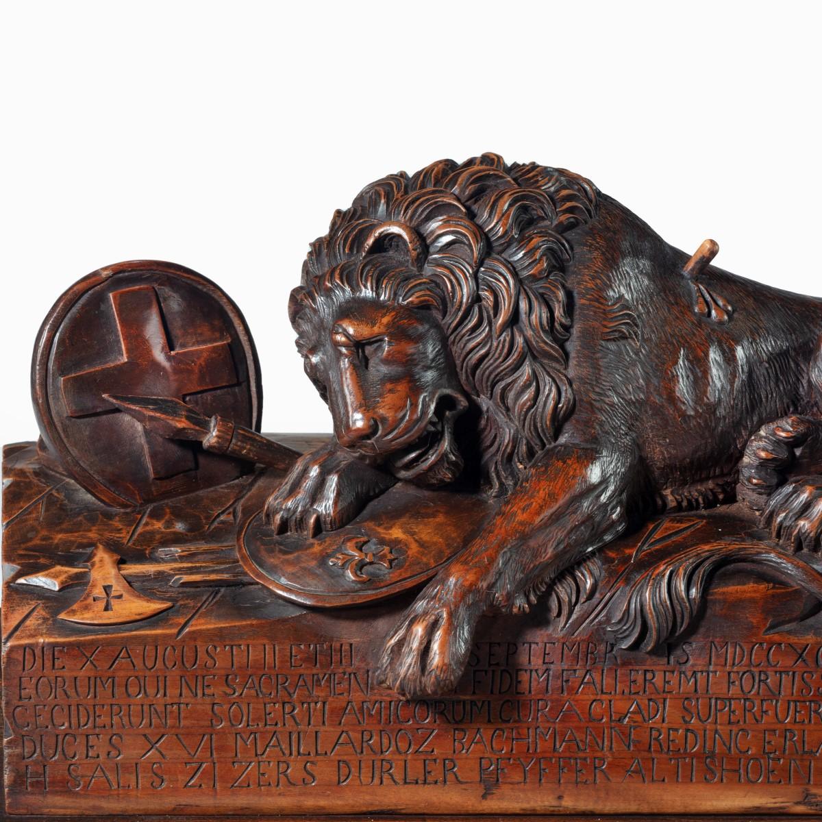 Burmese Burl-wood Carving of Attacking Lion