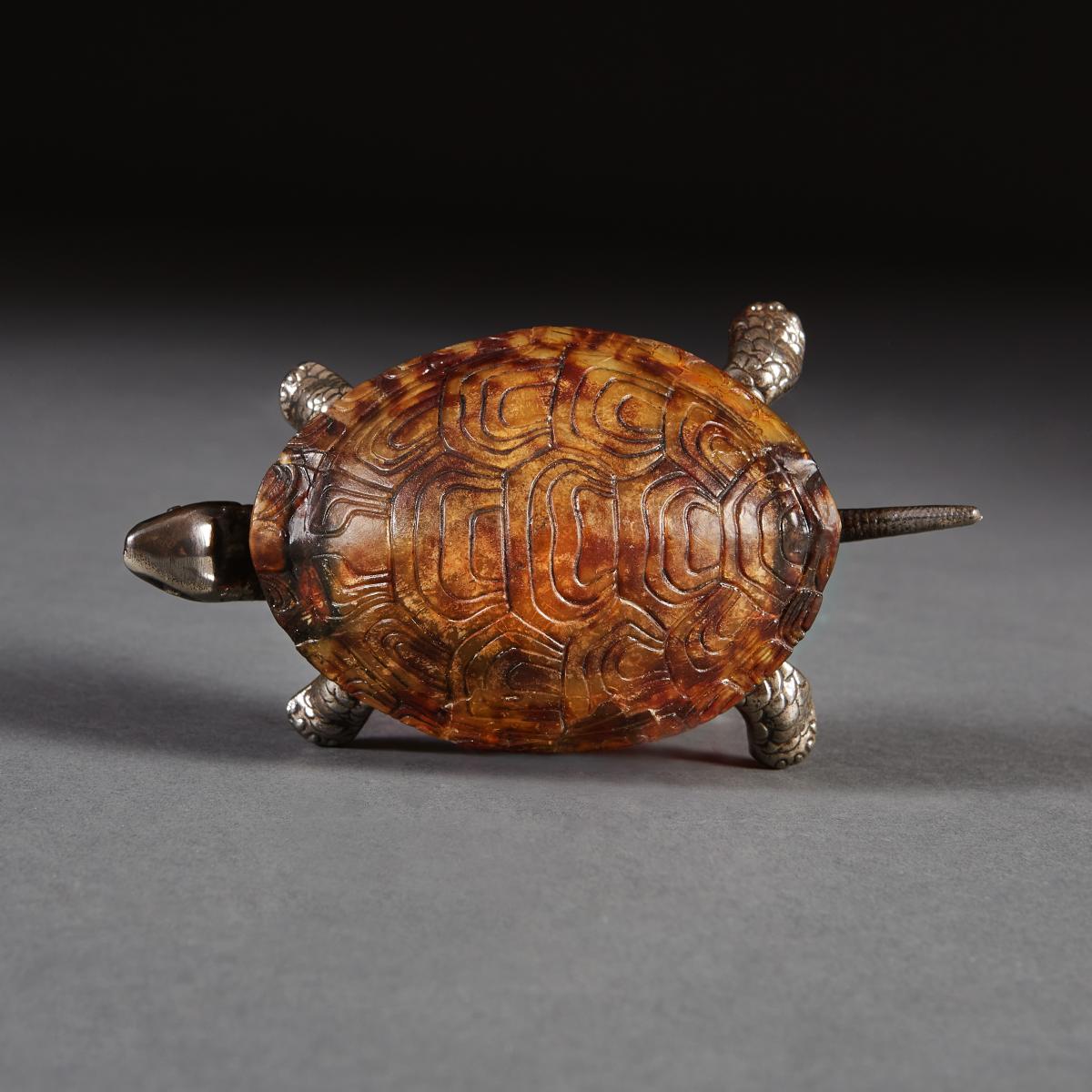 An Edwardian Silver Plated Tortoise Bell