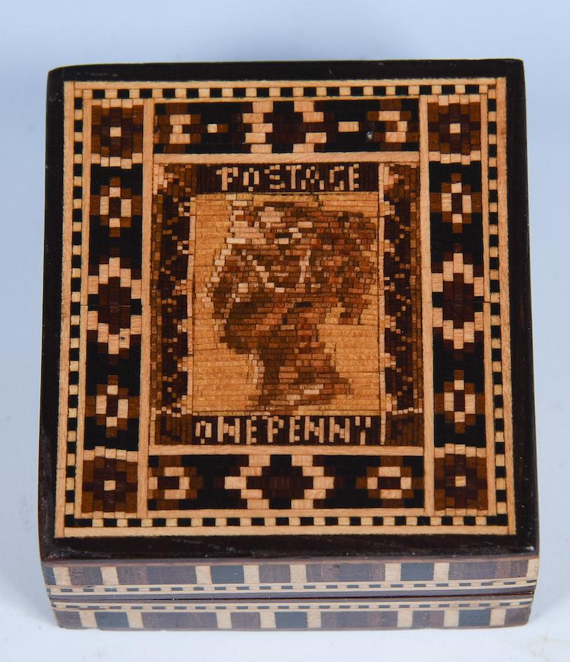 Tunbridge Ware Mosaic head stamp box