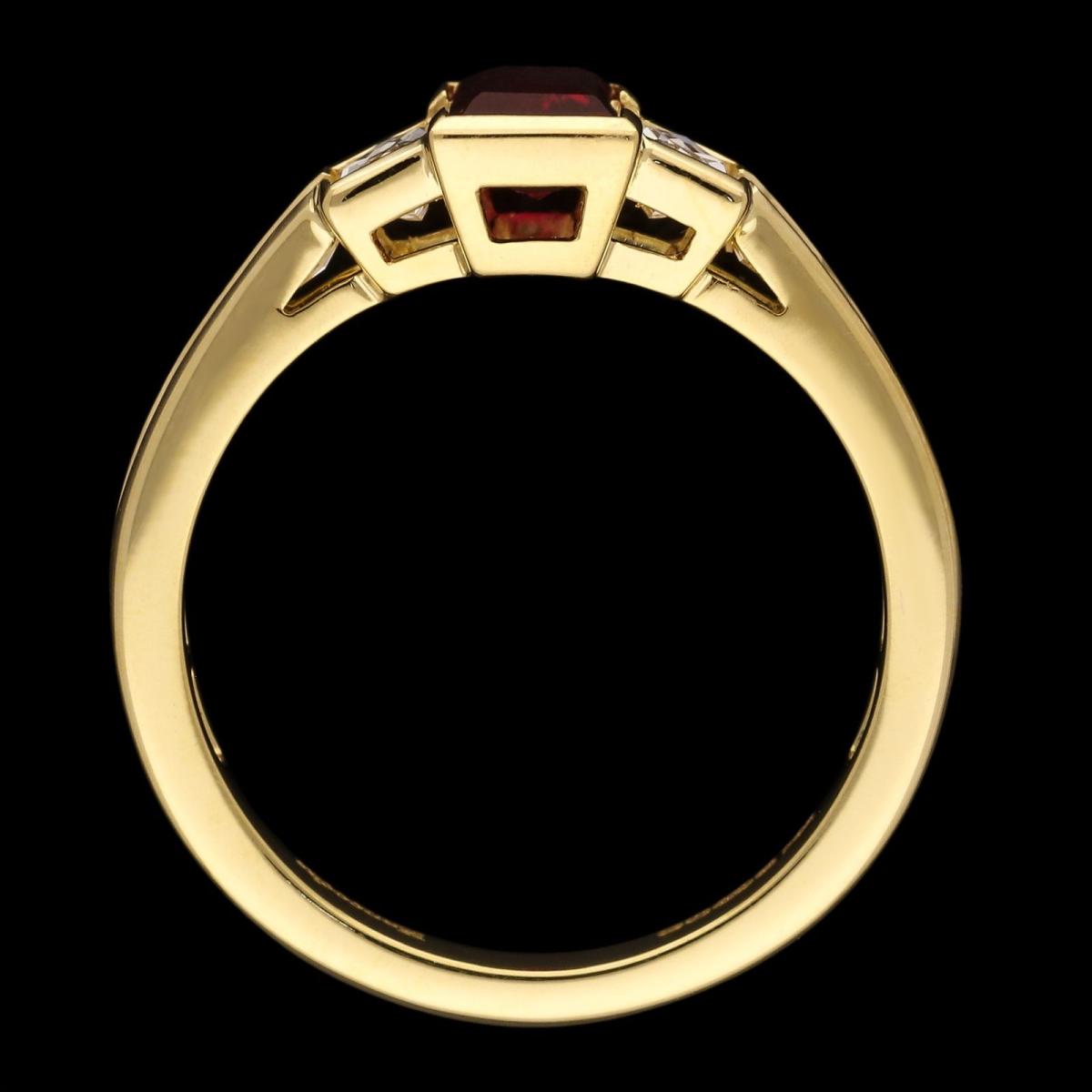 Hancocks 1.10ct Burma Ruby And French Cut Diamond Ring Contemporary