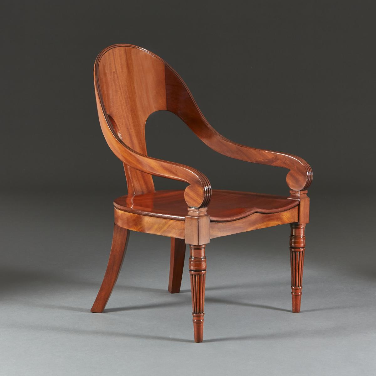 An Unusual Mahogany Klismos Chair
