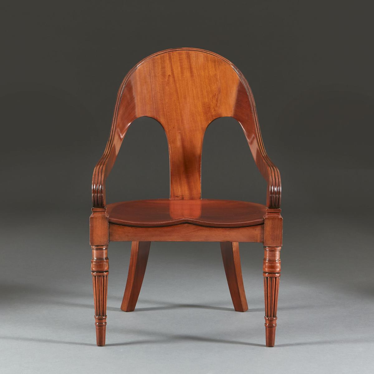 An Unusual Mahogany Klismos Chair