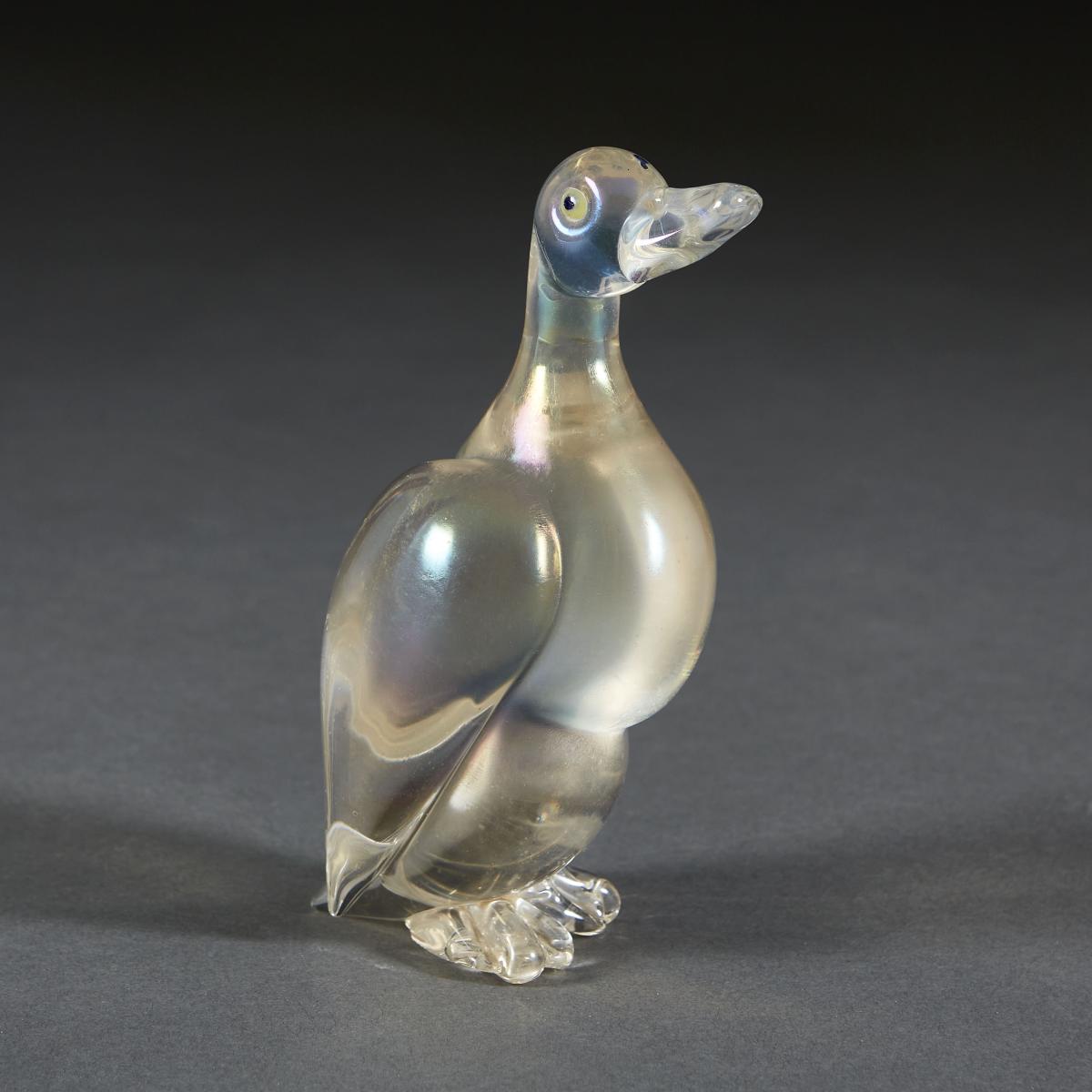 Seguso Iridescent Glass Duck