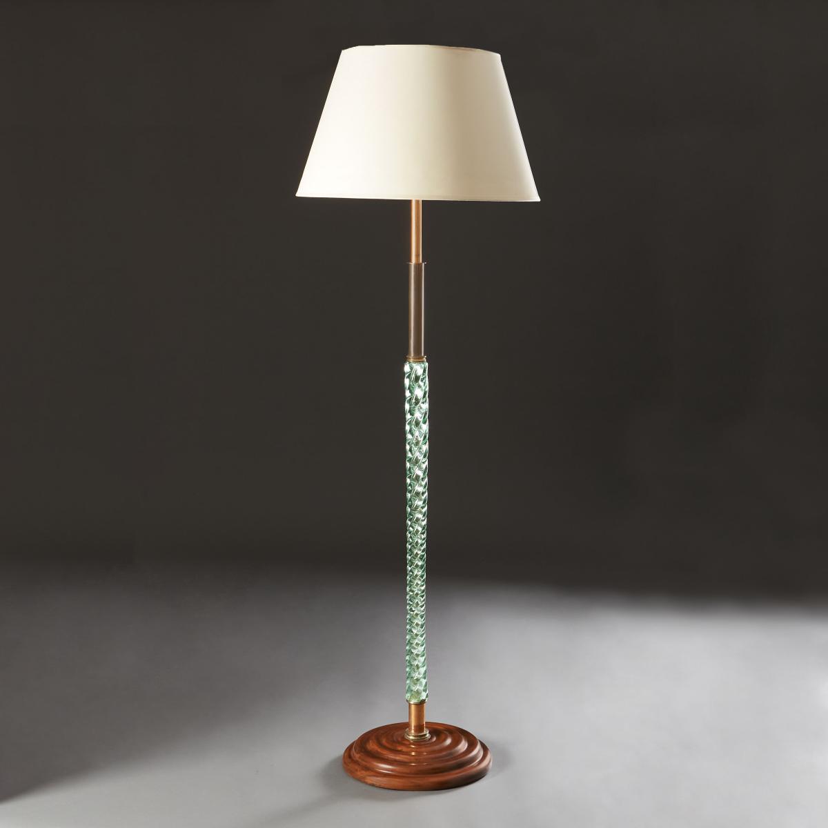 Glass and Copper Standard Lamp after Venini