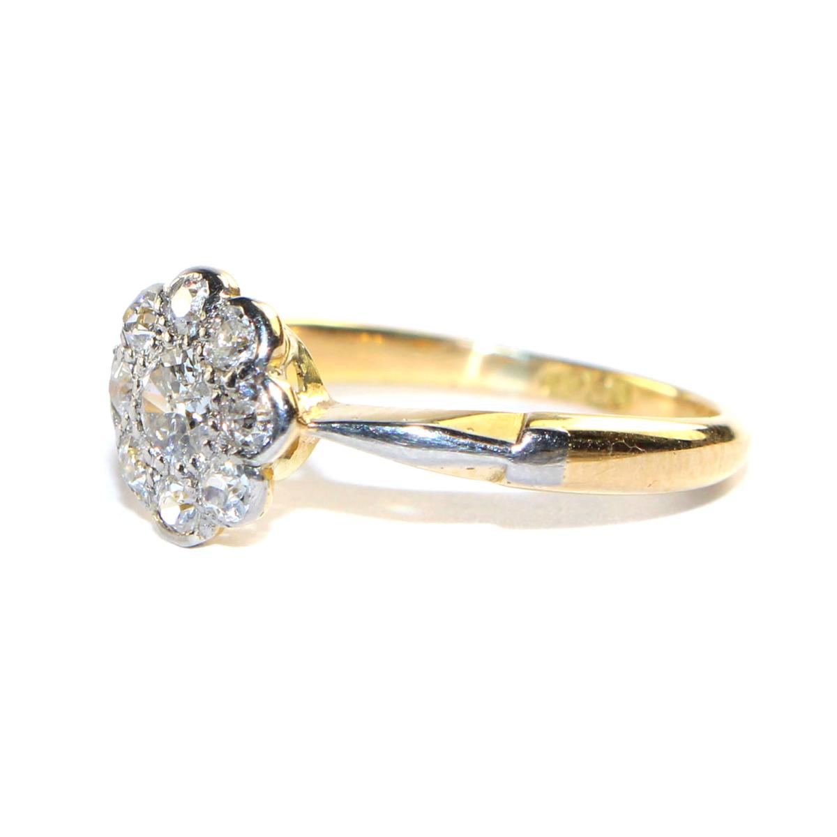 Edwardian Diamond Cluster Ring circa 1920 | BADA