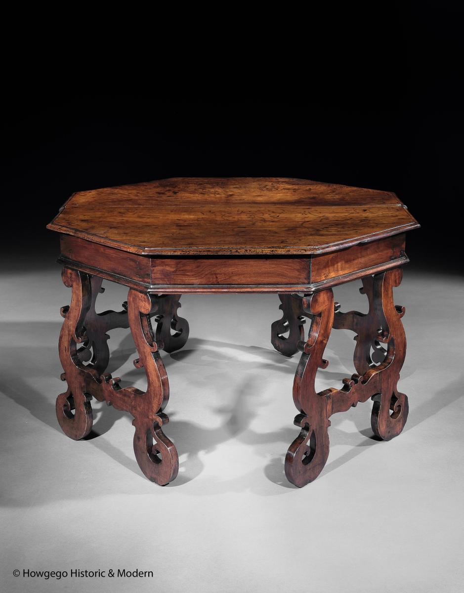 Pair of Umbrian Walnut Baroque Console Tables