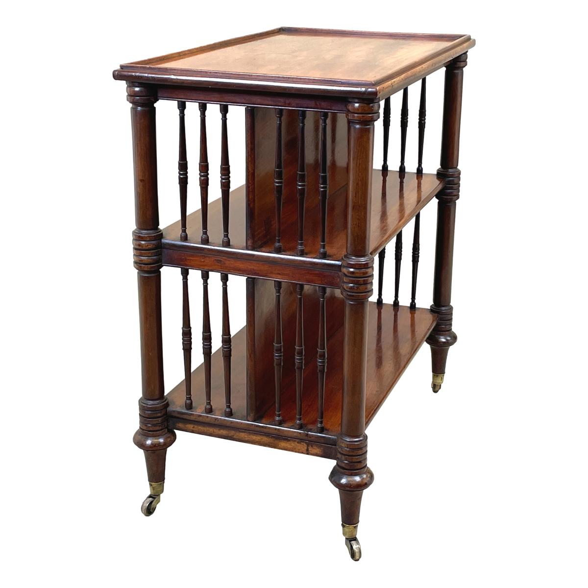 Regency Mahogany Double Sided Open Bookcase