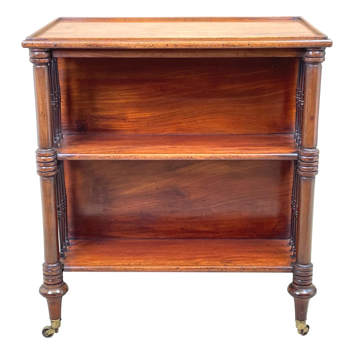 Regency Mahogany Double Sided Open Bookcase