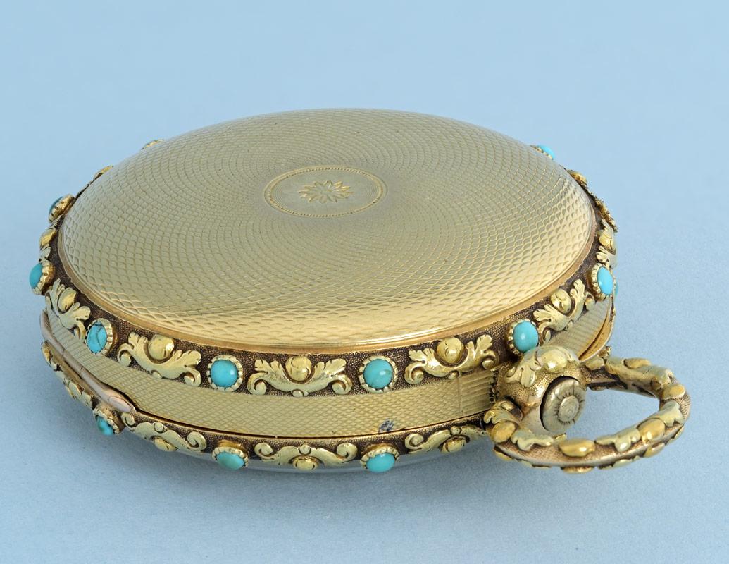 Turquoise Set Gold English Cylinder