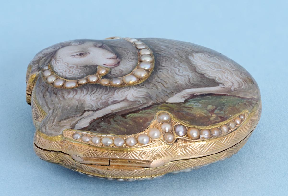 Gold and Enamel Watch in the Form of a Lamb