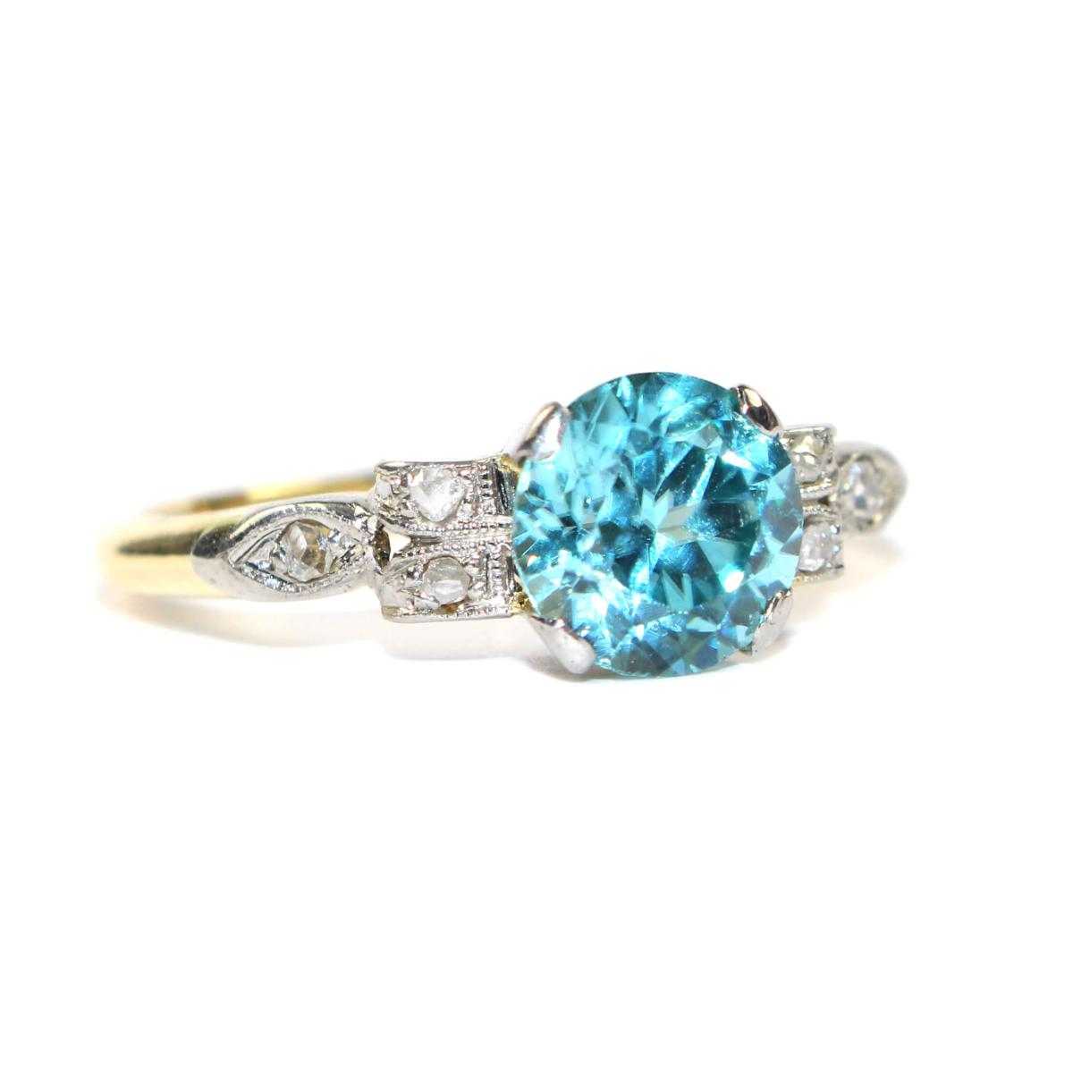 Blue Zircon Ring circa 1950