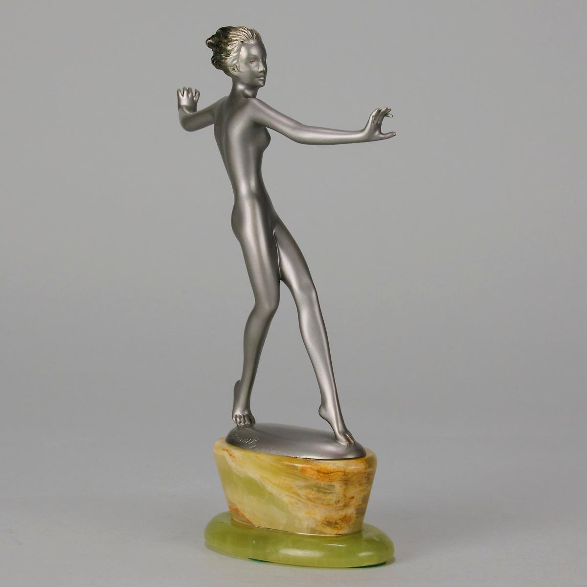 “Veronica” Art Deco Cold Painted Bronze Sculpture by Josef Lorenzl - circa 1925