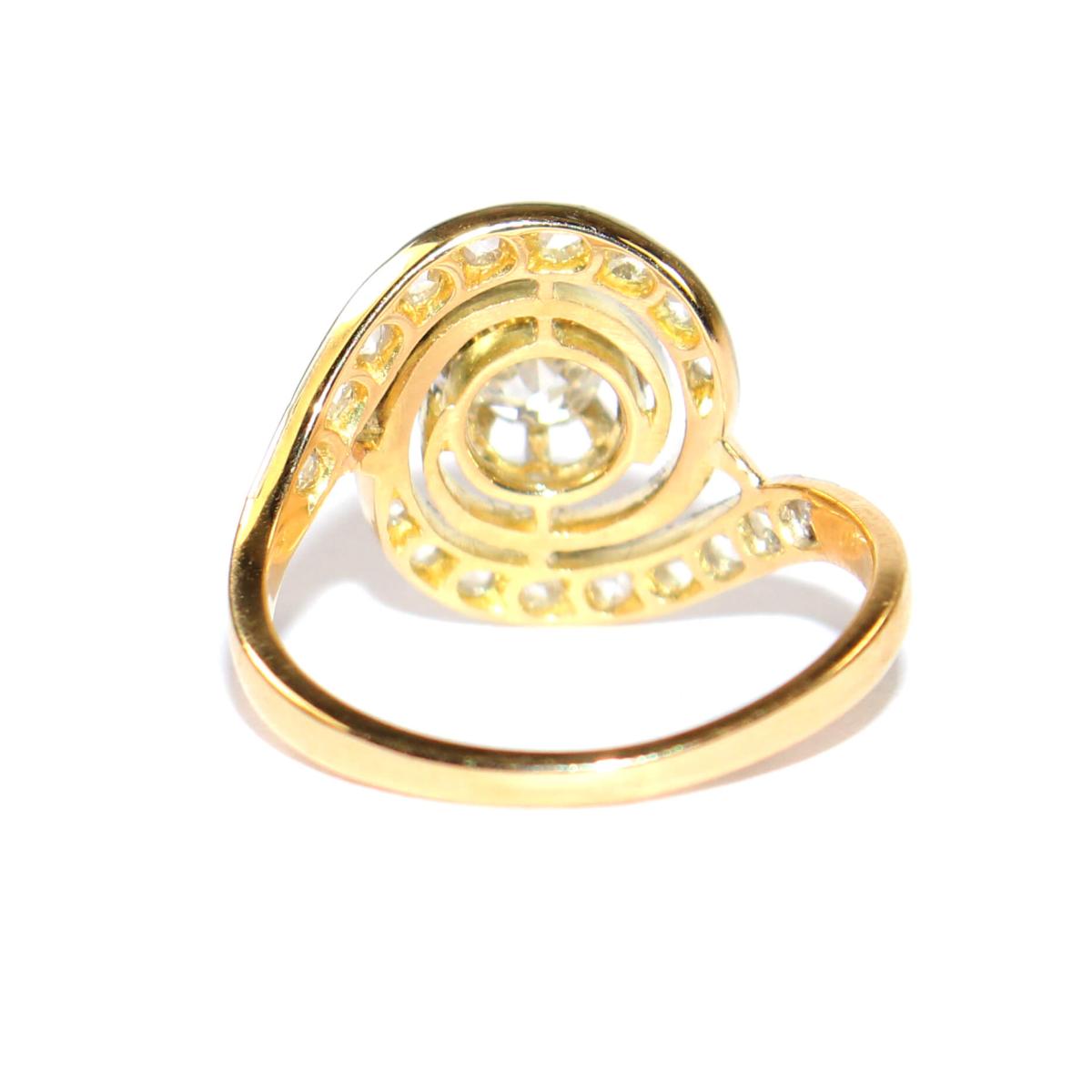 Edwardian Diamond Swirl Cluster Ring circa 1920