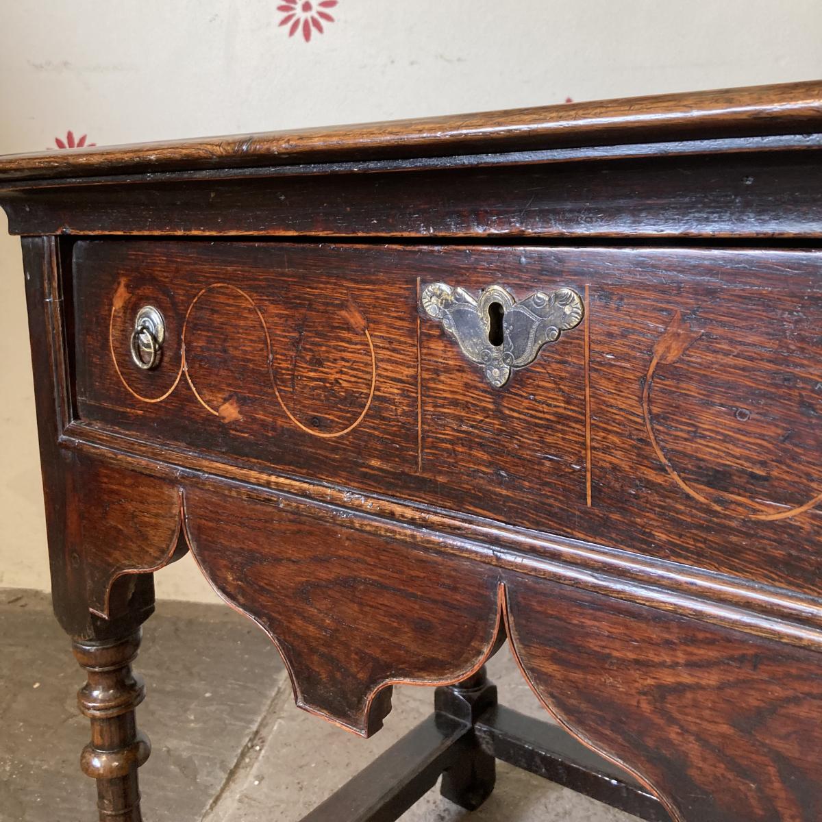 18th century inlaid Welsh oak side table