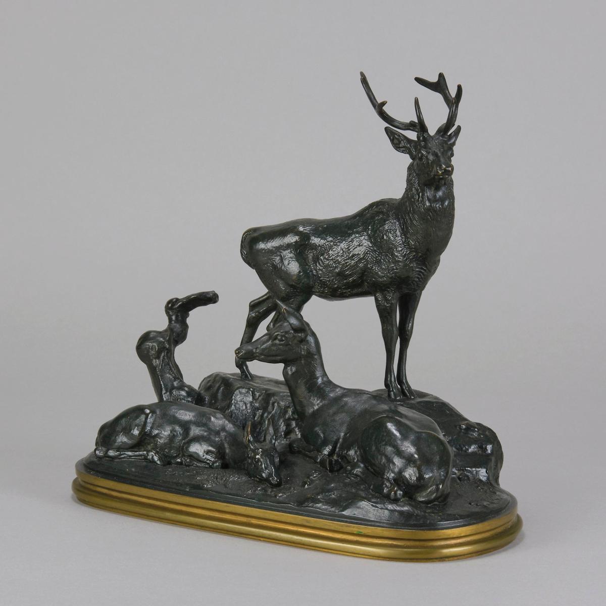 “https://www.bada.org/sites/default/files/styles/thumbnail/public/object/2022-05-25/3DD36B93-55B0-47FD-B878-4E6CB0ADFAB4.jpeg?itok=jH1kpt1hFamille de Cerf” 19th C Animalier Bronze Sculpture by Antoine L Barye - circa 1870