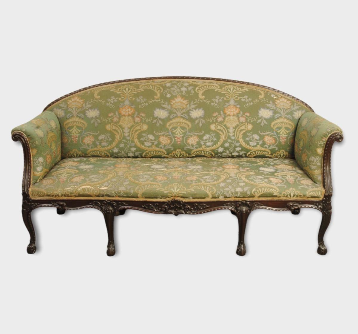 19th Century Chippendale Style Mahogany Sofa
