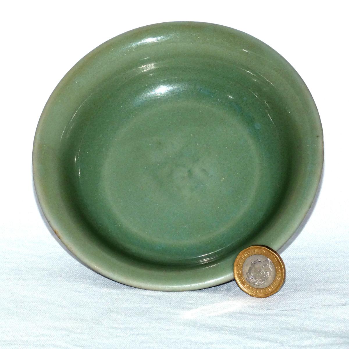 Chinese 14th Century Celadon Deep Small Dish