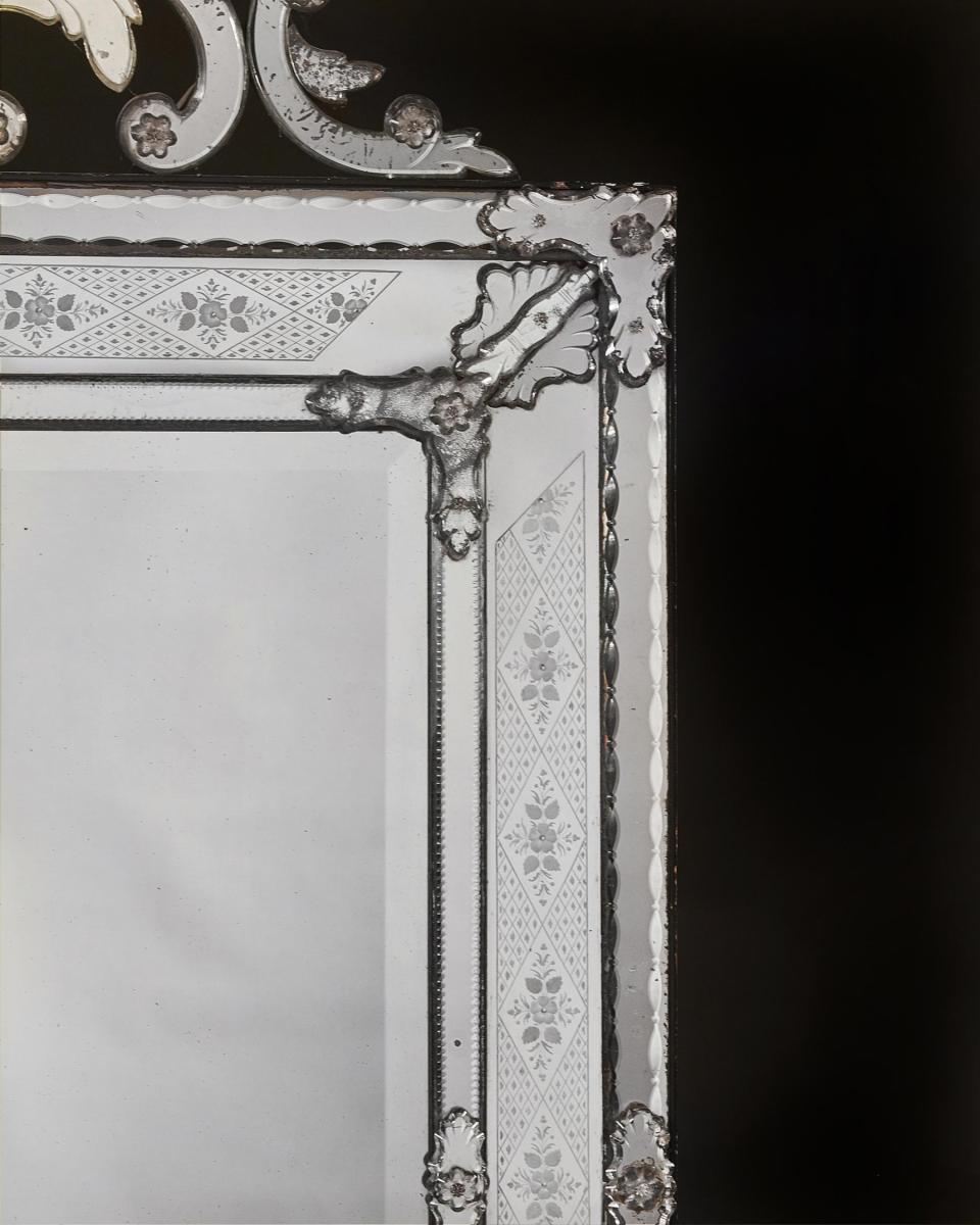 19th Century Venetian Murano Bevelled Glass Wall Mirror