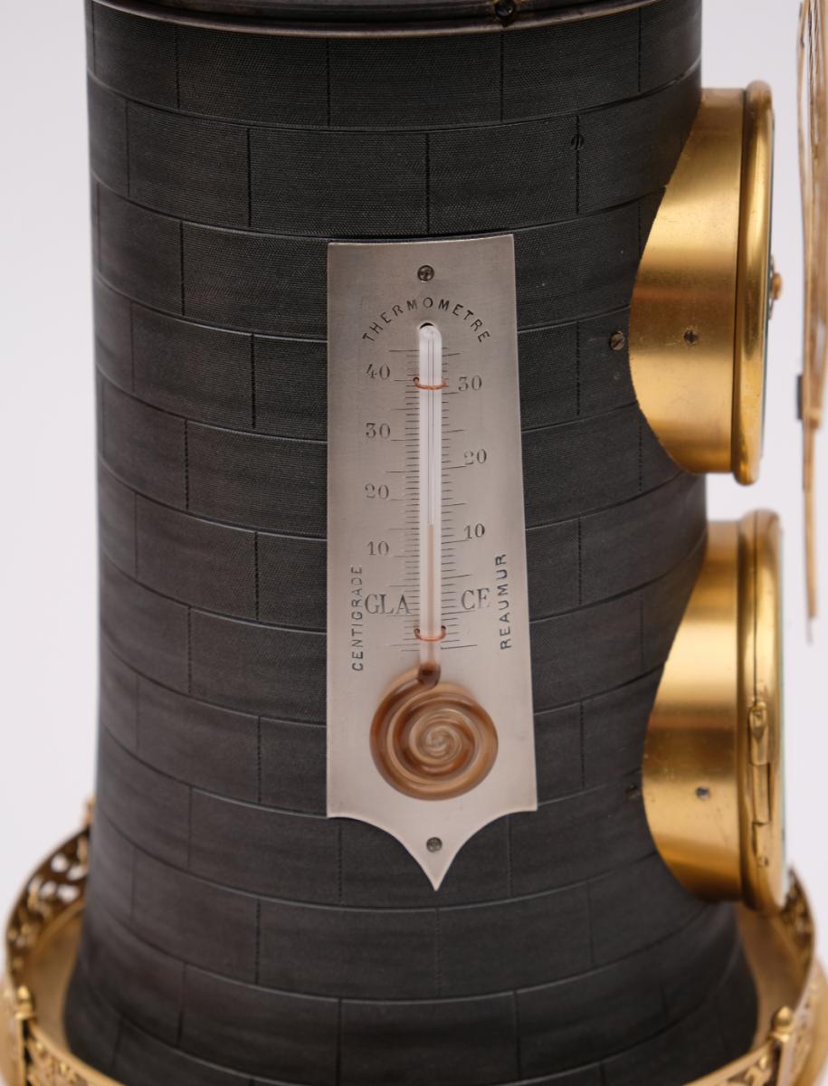 André Romain Guilmet windmill clock thermometer