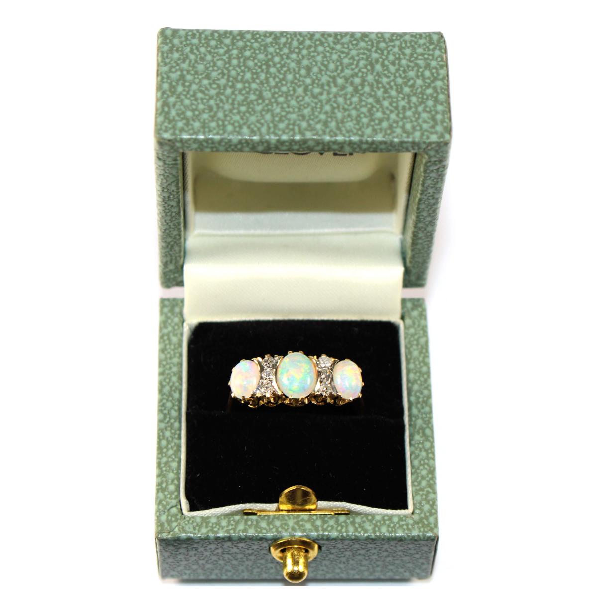 Edwardian Opal and Diamond Ring circa 1910