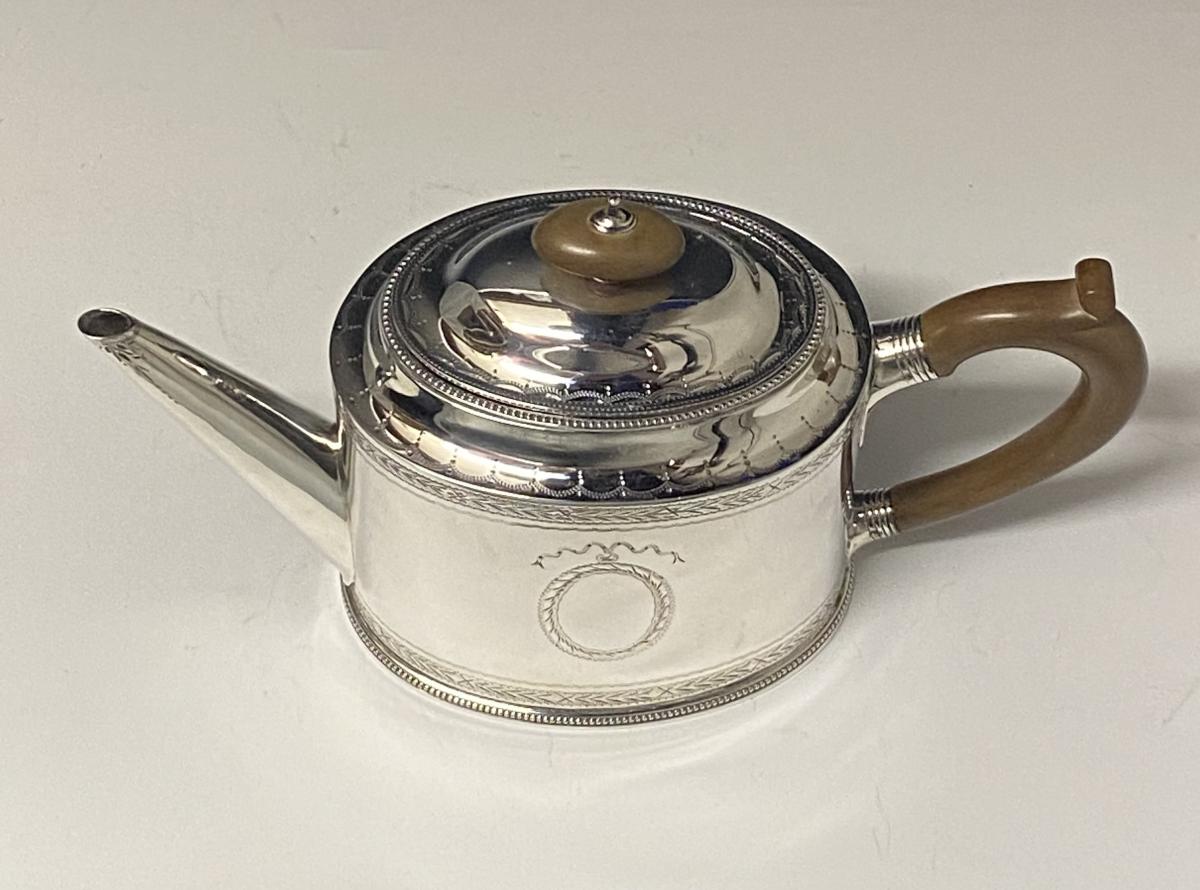 Hester Bateman style sterling silver teapot Charles Fox