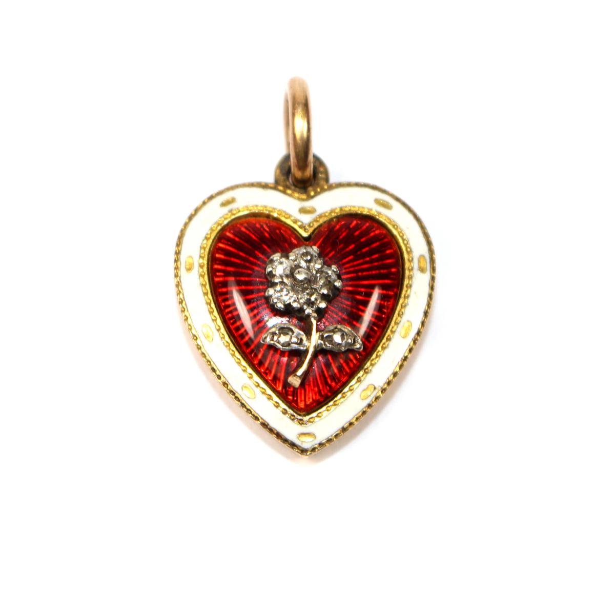 Victorian Forget Me Not Heart Locket circa 1890