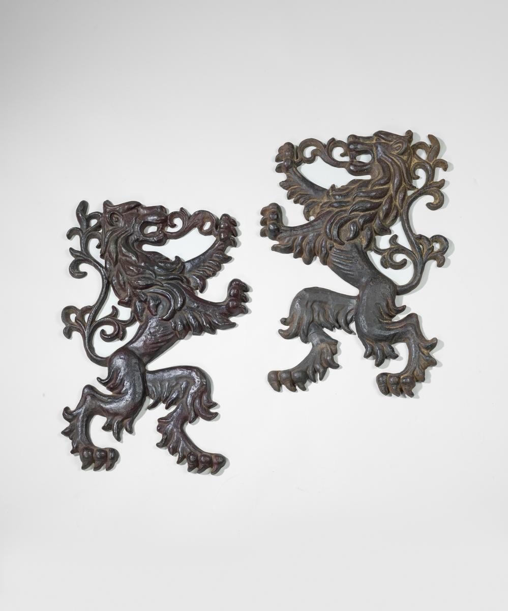 Nineteenth Century cast iron lions