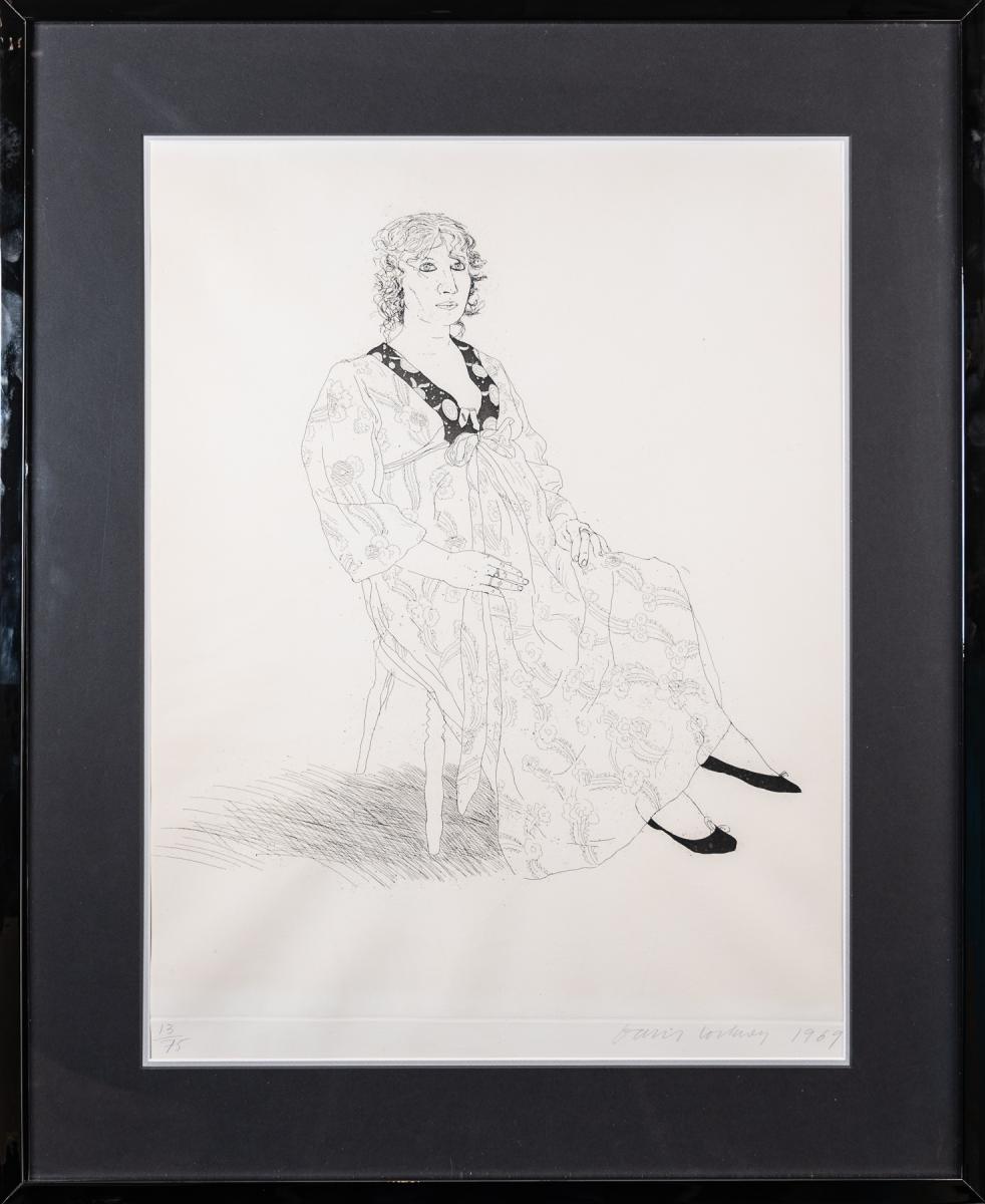 Original David Hockney etching of Celia Birtwell
