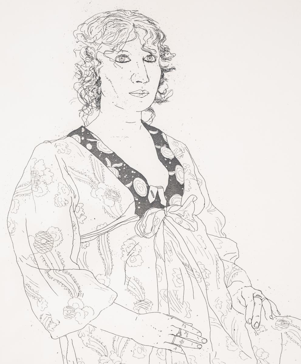 Original David Hockney etching of Celia Birtwell