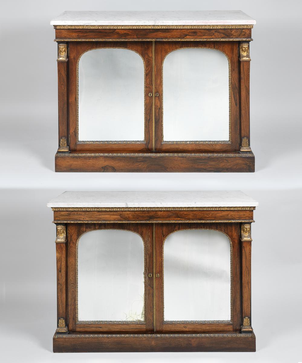 Regency period rosewood side cabinets