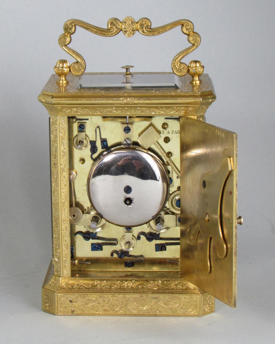 Paul Garnier Paris carriage clock backplate