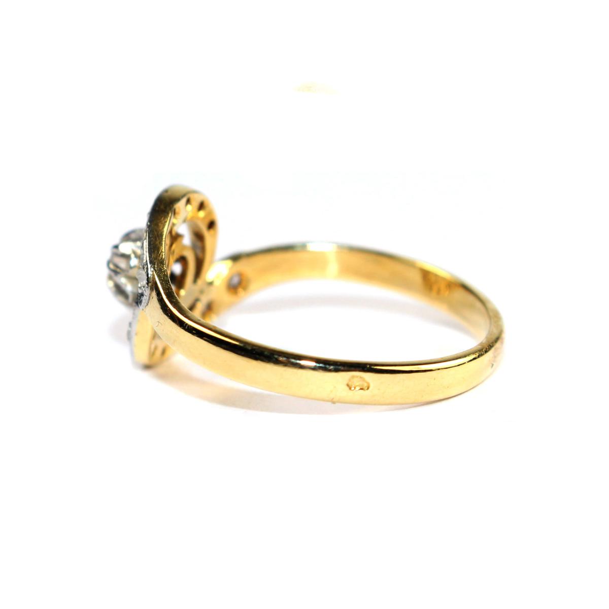 Edwardian Diamond Swirl Ring; French circa 1920