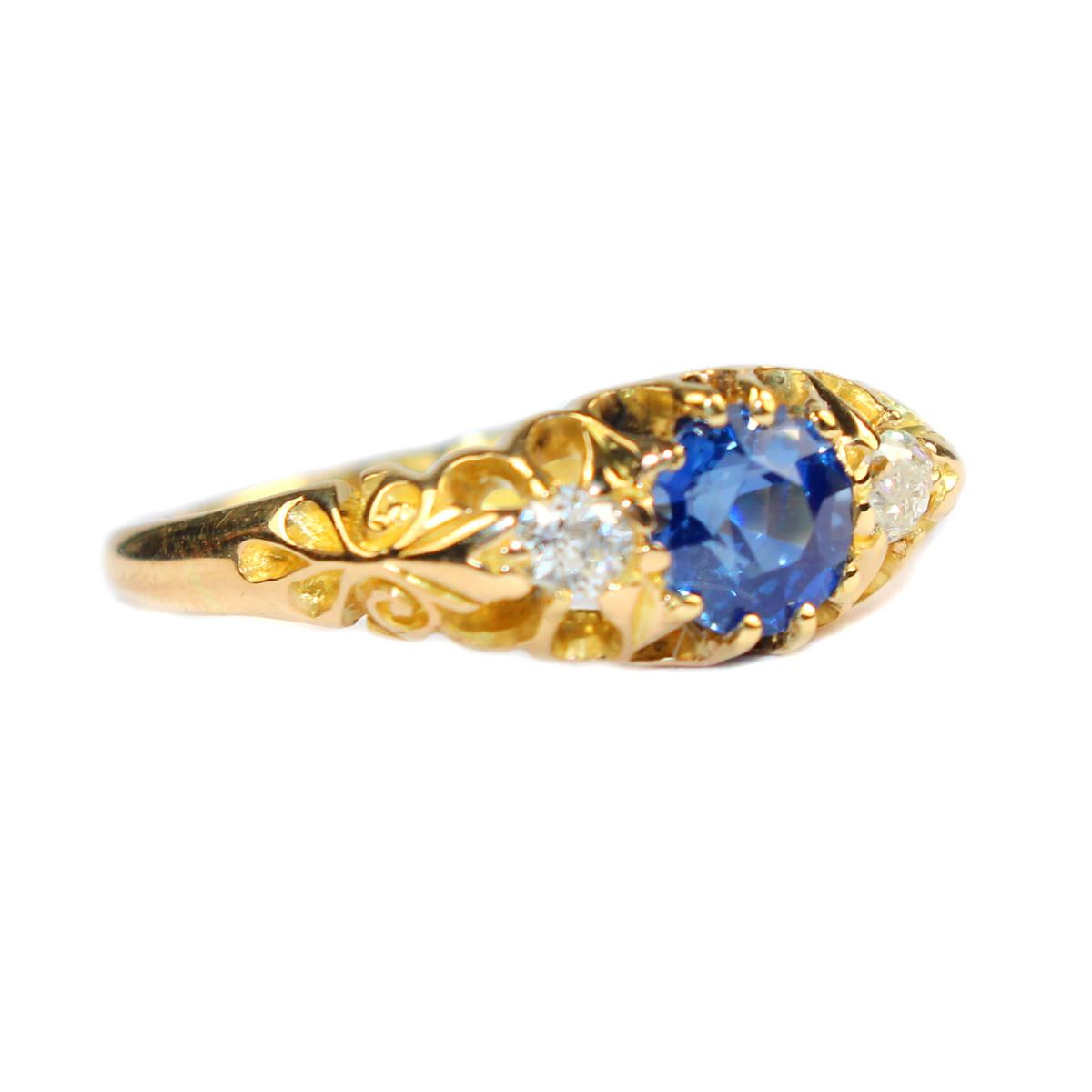 Edwardian Sapphire and Diamond Ring circa 1901