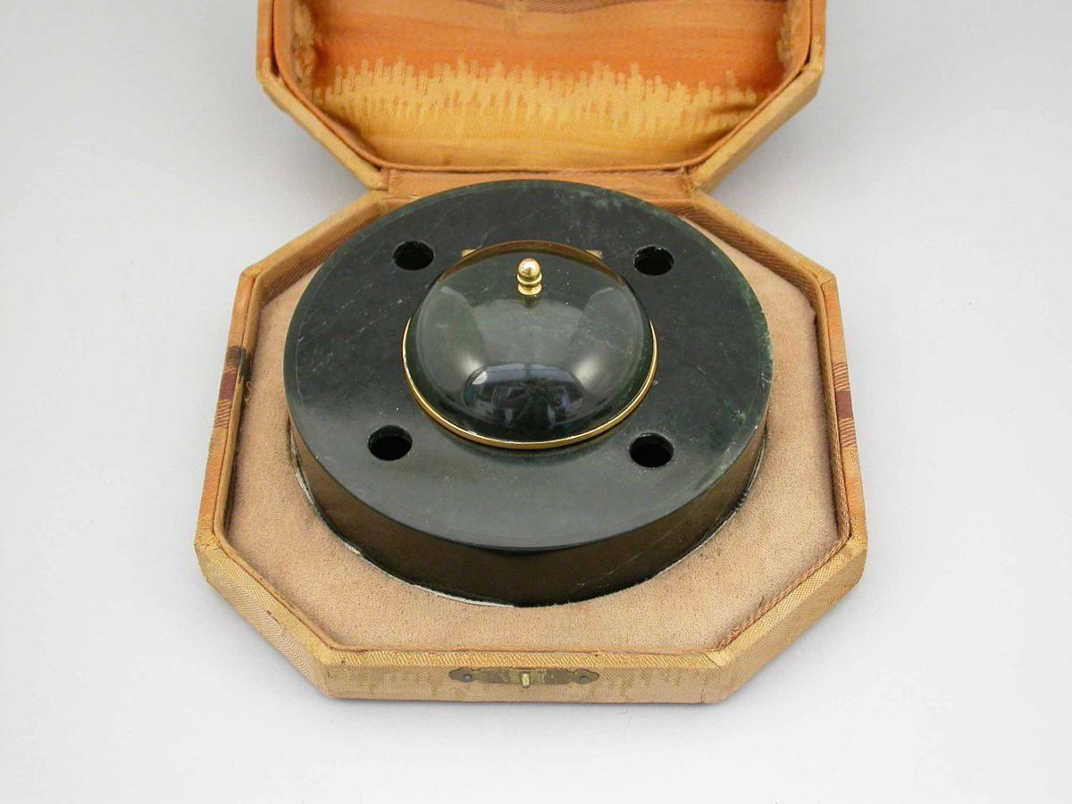 20th century silver gilt mounted polished nephrite Inkstand