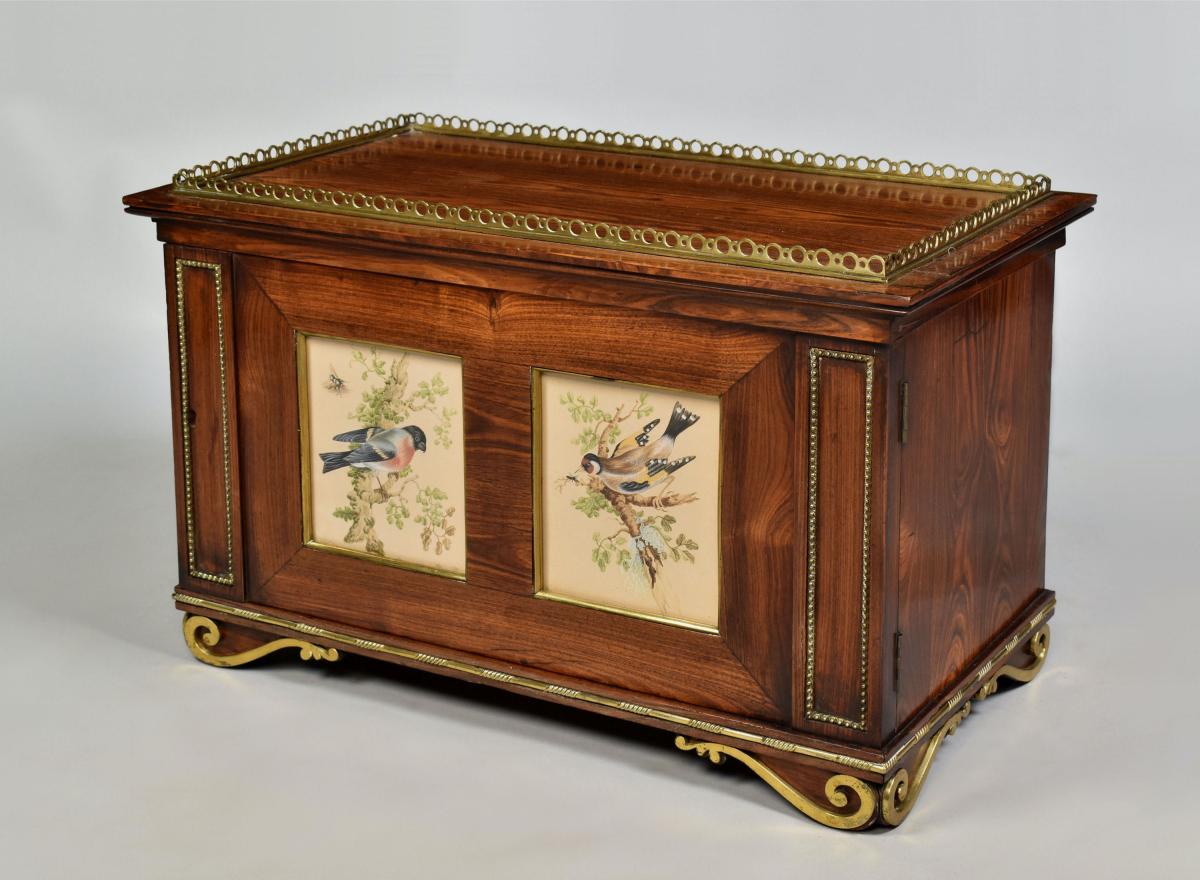 Regency rosewood table collector’s cabinet