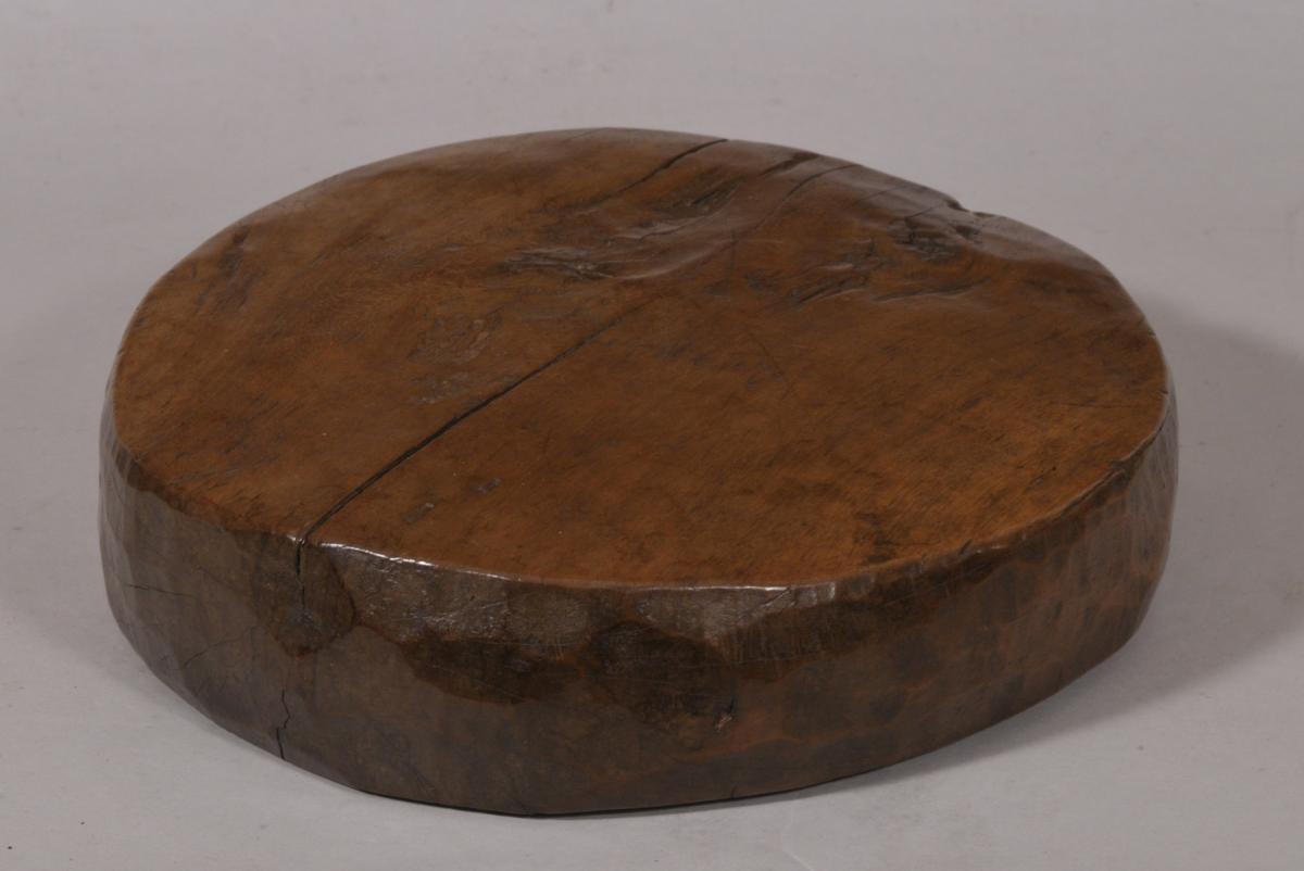 S/5060 Antique Treen 19th Century Solid Block of Pear Wood
