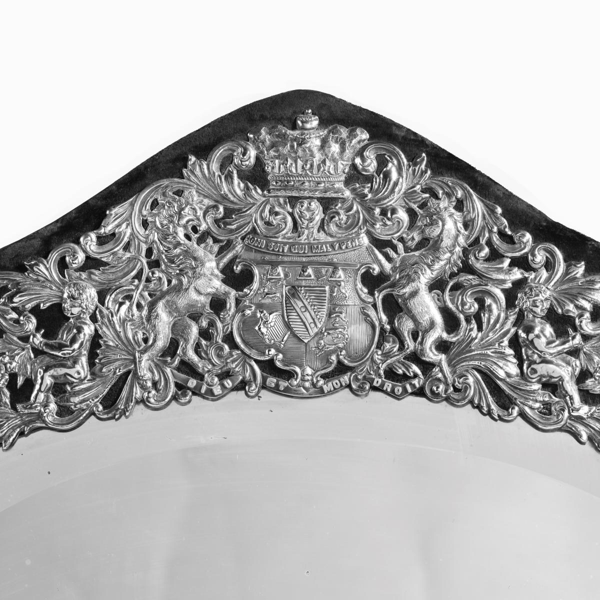 ornate silver table mirror