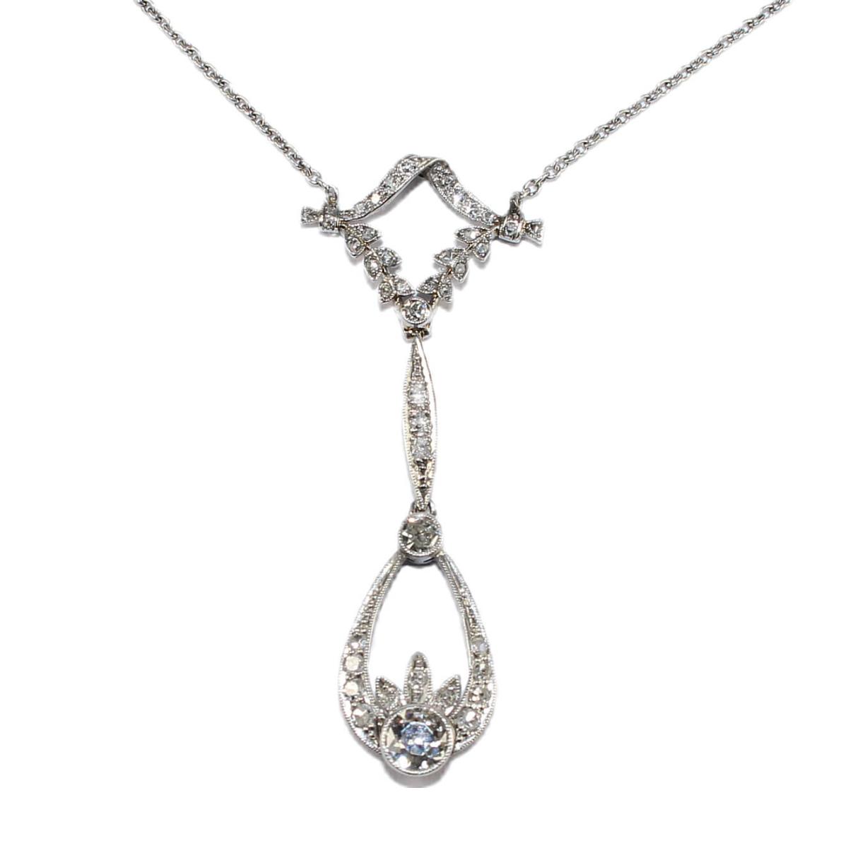 14k Art Deco Trio Diamond Necklace – FERKOS FJ
