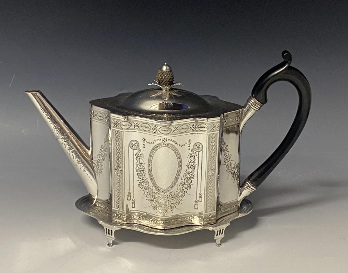 Antique silver teapot and stand 1899/1900 William Hutton and Sons