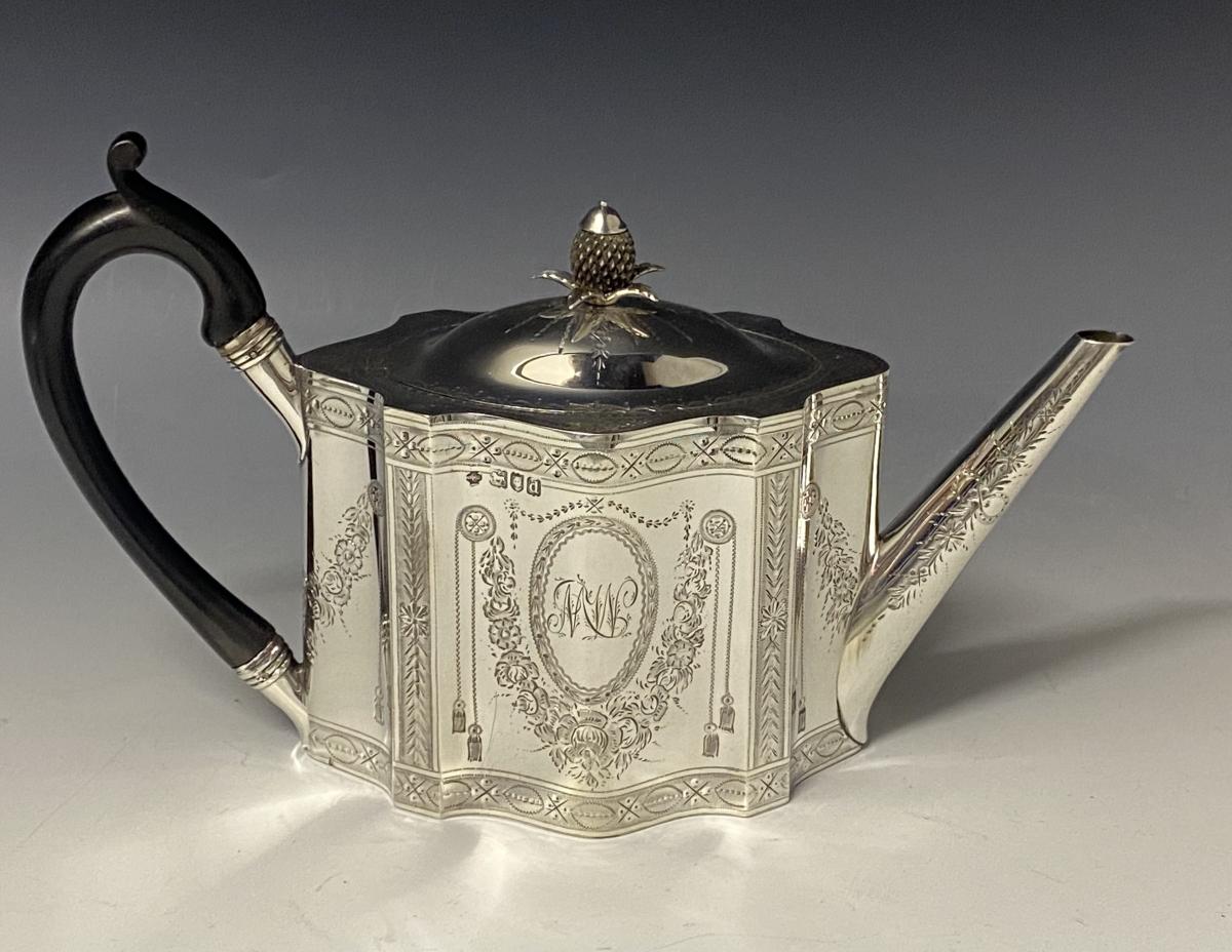 Antique silver teapot and stand 1899/1900 William Hutton and Sons