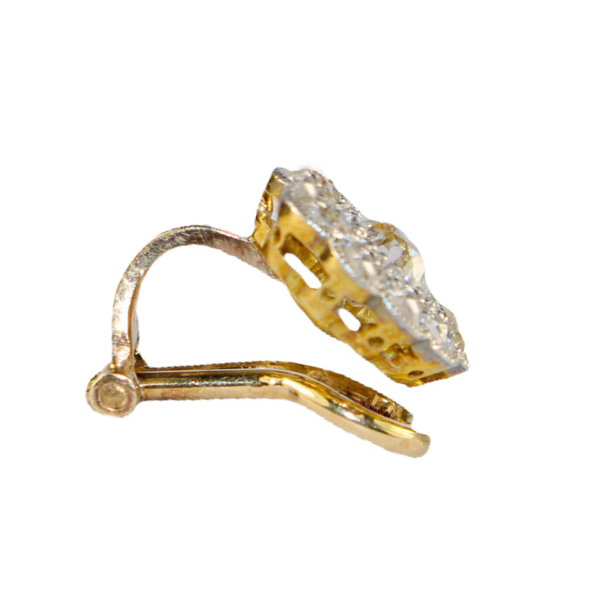 Edwardian Diamond Cluster Clip Earrings circa 1920