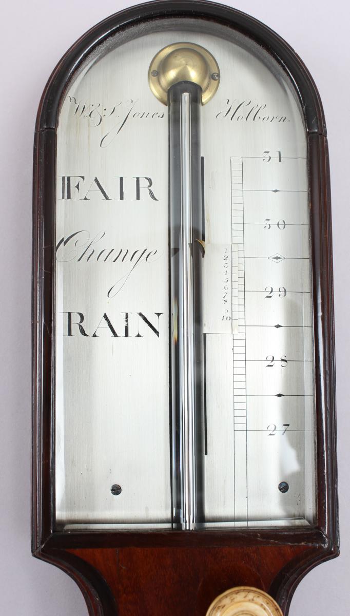 A rare stick barometer by W & S Jones