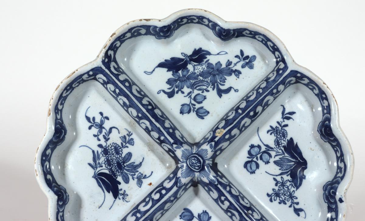 English Delftware Blue and White Sweetmeat Dish